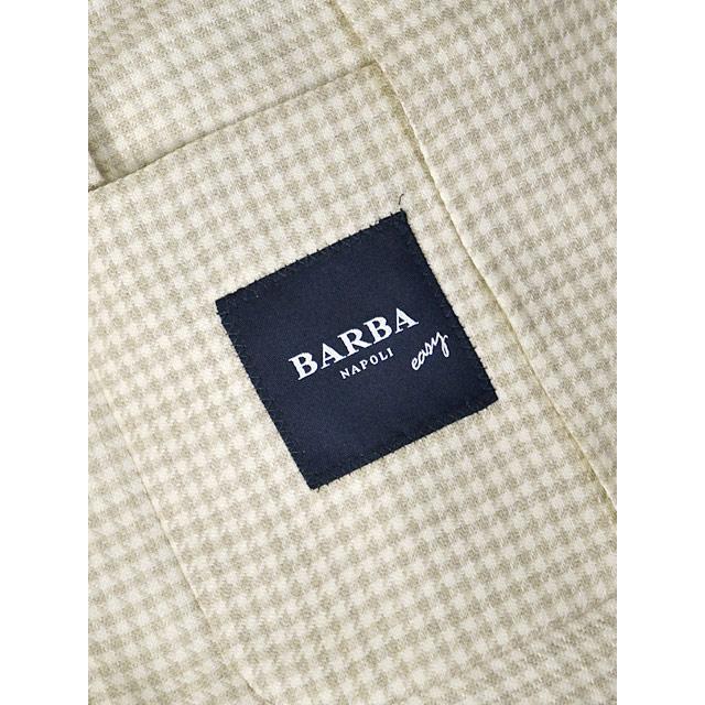 BARBA【バルバ】シングルジャケット EASY J1 53015 10 ウール シルク リネン 千鳥 ベージュの画像
