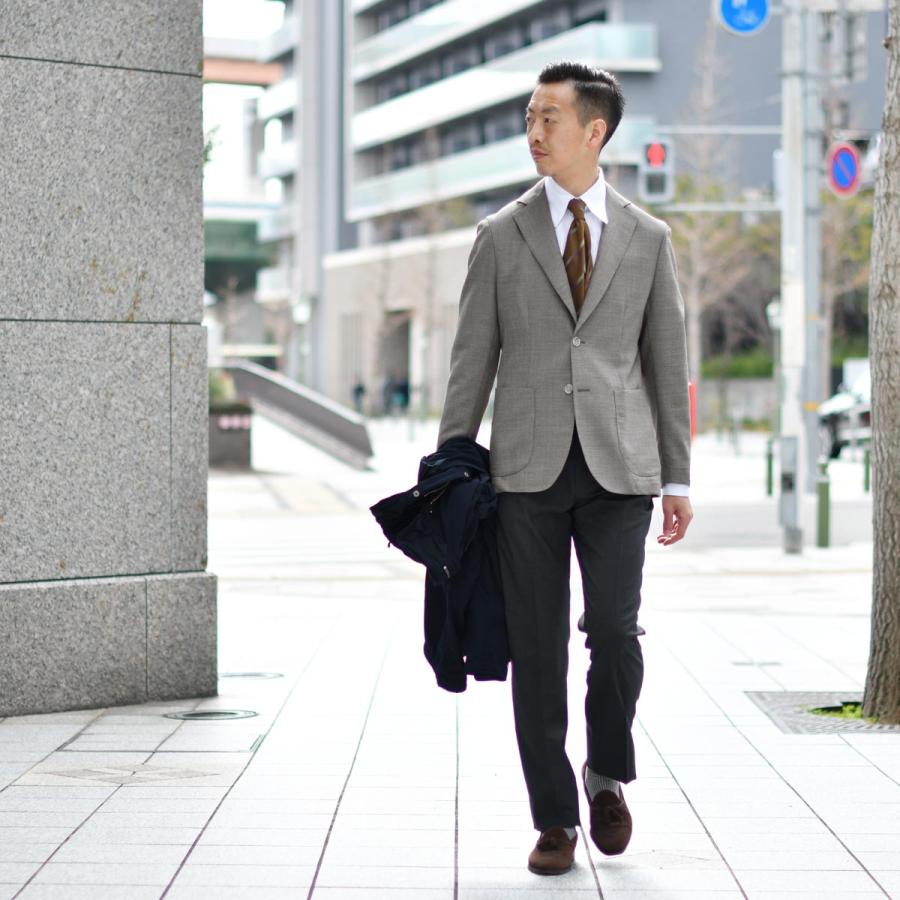BARBA【バルバ】シングルジャケット EASY J1 53079 26 ウール ホップサック グレイジュの画像