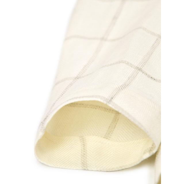 BARBA【バルバ】シングルジャケット EASY J1 53076 5 リネン ヴァージンウール エクリュ×グレージュの画像