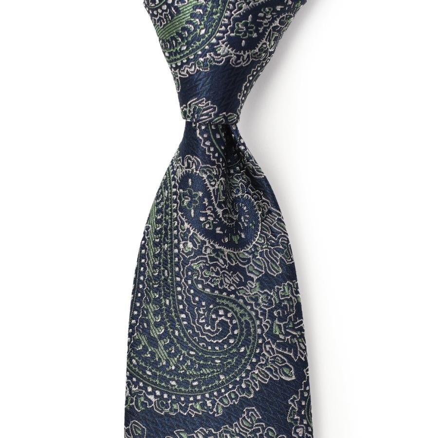 FRANCO BASSI ネイビー シルク ネクタイ