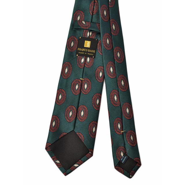 FRANCO BASSI【フランコバッシ】ネクタイ B081-AL 7 シルク 小紋 グリーン