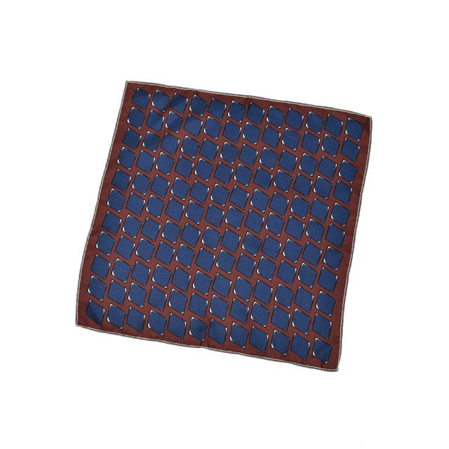 FRANCO BASSI【フランコバッシ】チーフ B113-R 1 シルク ジオメトリック ボルドー ネイビー | FRANCO BASSI | 01