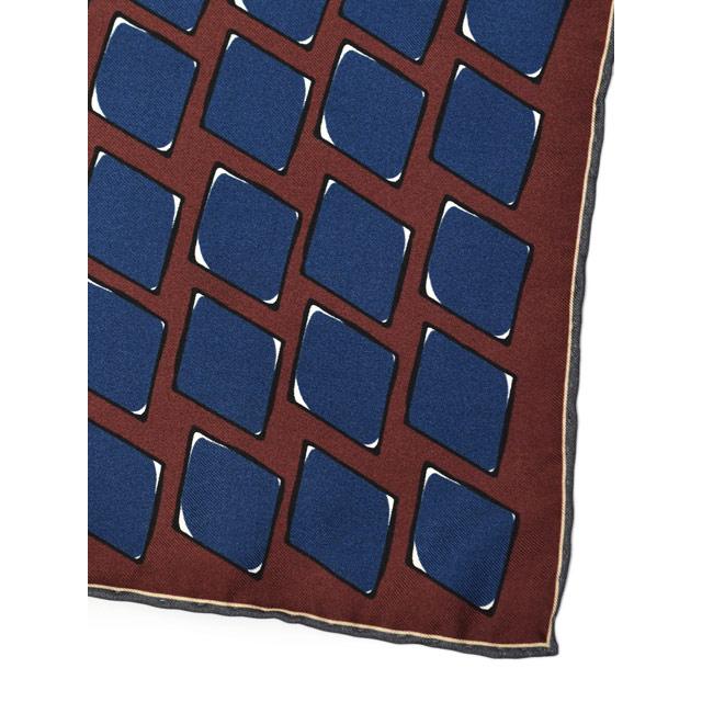 FRANCO BASSI【フランコバッシ】チーフ B113-R 1 シルク ジオメトリック ボルドー ネイビー | FRANCO BASSI | 02