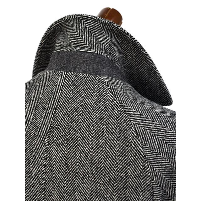 BRERAS【ブレラス】ステンカラーコート ZAGABRIA C14 201 ヴァージンウール ヘリンボーン グレーの画像