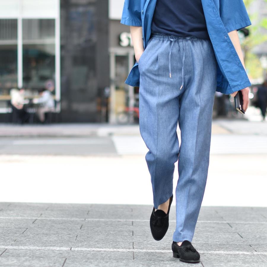 新品【ブリリア 1949】春夏 製品染コットン ストレッチ イージーパンツ 44 新品【ブリリア 1949】春夏 製品染コットン ストレッチ イージー