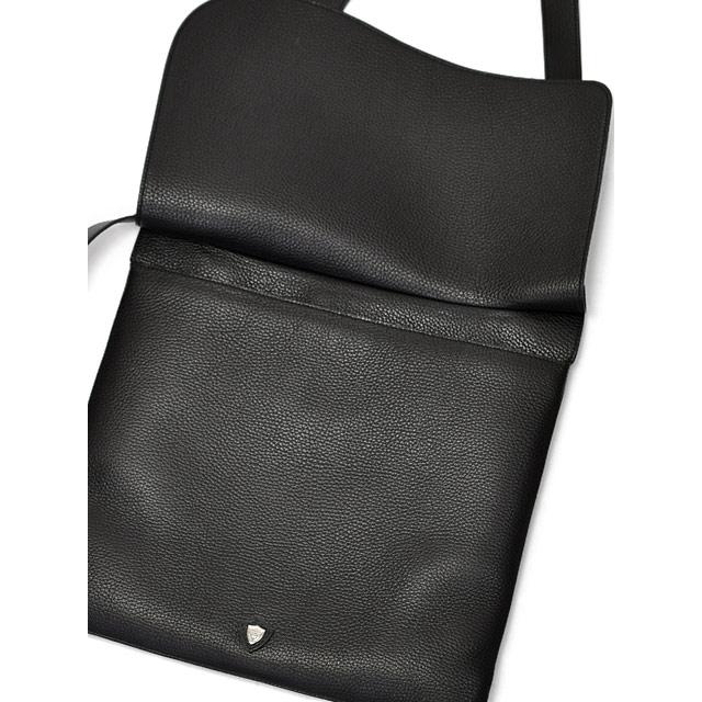 CHAMBORD SELLIER【シャンボールセリエ】フラップショルダーバッグ 876 GARRONE LAGUN NOIR/SILVER シボ革 ブラックの画像