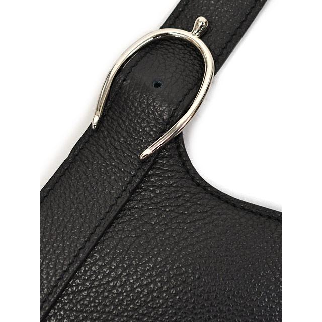 CHAMBORD SELLIER【シャンボールセリエ】フラップショルダーバッグ 876 GARRONE LAGUN NOIR/SILVER シボ革 ブラックの画像