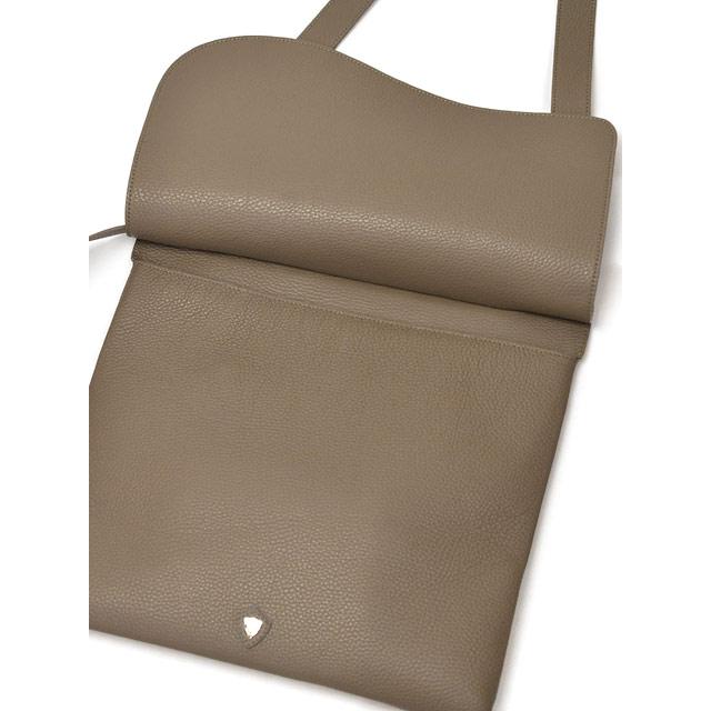 CHAMBORD SELLIER【シャンボールセリエ】フラップショルダーバッグ 876 GARRONE LAGUN TAUPE/SILVER シボ革 トープの画像