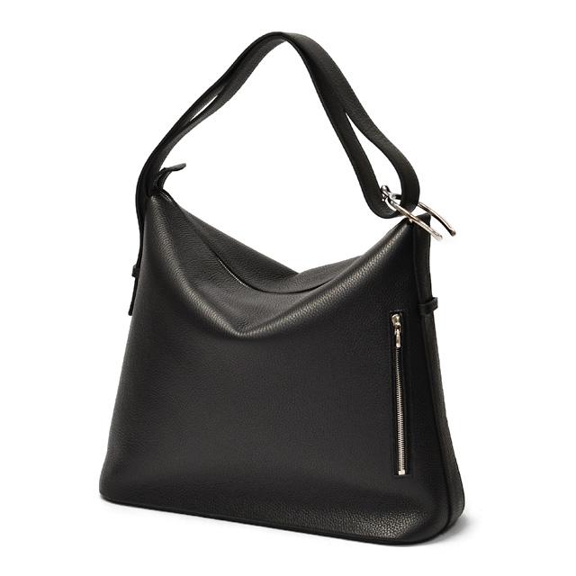 CHAMBORD SELLIER【シャンボールセリエ】ショルダーバッグ LOCHES LAGUN BLACK/SILVER シボ革 ブラックの画像