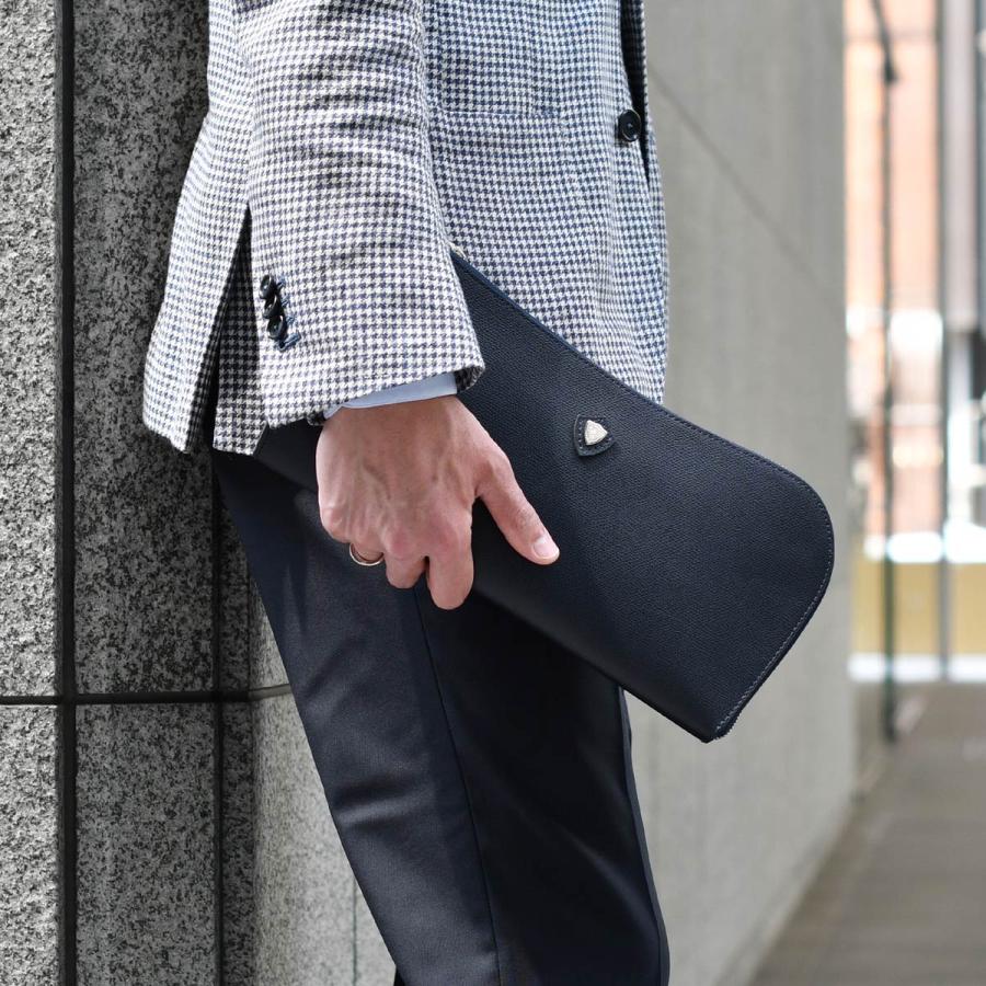 CHAMBORD SELLIER【シャンボールセリエ】クラッチバッグ CH.465 ANGER MINI LAGUN FLAG シボ革 ネイビー | CHAMBORD SELLIER | 07