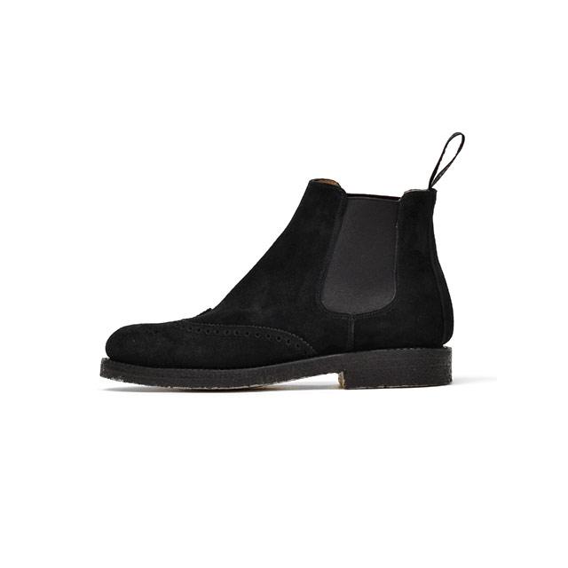 CHEANEY【チーニー】ウィングチップ サイドゴアブーツ REGENT 175/E スエードレザー ブラックの画像