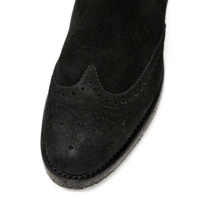 CHEANEY【チーニー】ウィングチップ サイドゴアブーツ REGENT 175/E スエードレザー ブラックの画像