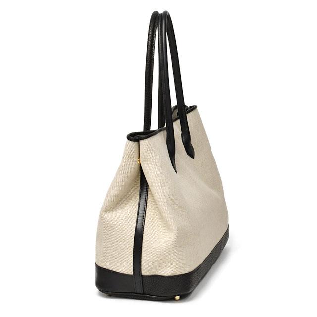 CISEI【チセイ/シセイ】別注トートバッグ 946 BG LD NATUREL/NERO キャンバス レザー クレイジーパターン アイボリー×ブラック | Cisei | 01