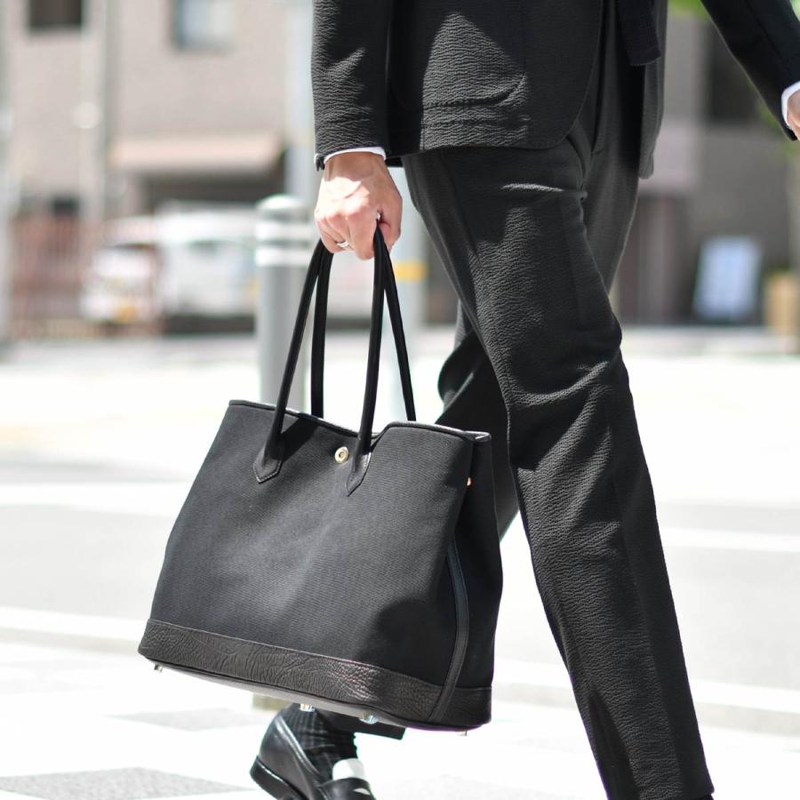 CISEI【チセイ/シセイ】別注トートバッグ 946 BG LD NERO/NERO キャンバス レザー クレイジーパターン ブラック×ブラック | Cisei | 15