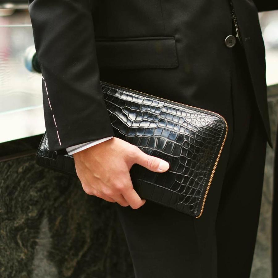 CISEI【チセイ/シセイ】CROCODILE clutch bag BLACK (クロコダイル  クラッチバッグ ブラック) | Cisei | 05