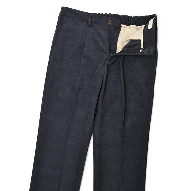 【FINAL SALE 返品交換不可】DEVORE Incipit【デヴォレ インチピット】ワンプリーツイージーパンツ DVR15 U7016 394 ストレッチ ポリエステル ネイビー | INCIPIT | 02