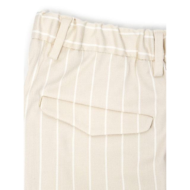 【18日 20時〜 P5倍】DEVORE Incipit【デヴォレインチピット】ワンプリーツイージーパンツ DVR15 ポリエステル ストレッチ ストライプ エクリュ×ホワイト | INCIPIT | 05