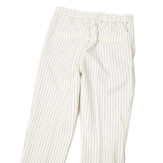 DEVORE Incipit【デヴォレインチピット】ワンプリーツイージーパンツ DVR15 F1070 100 コットン ピンストライプ ホワイト×ブラック |  | 03