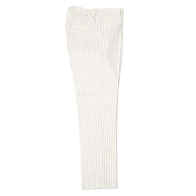 DEVORE Incipit【デヴォレインチピット】ワンプリーツイージーパンツ DVR15 F1070 100 コットン ピンストライプ ホワイト×ブラック |  | 04