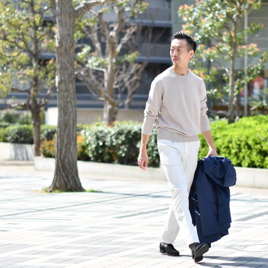 DEVORE Incipit【デヴォレインチピット】ワンプリーツイージーパンツ DVR15 F1070 コットン ピンストライプ ホワイト×ブラック | INCIPIT | 07