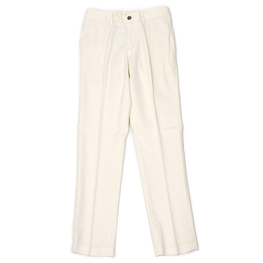 【SALE】DEVORE Incipit【デヴォレインチピット】ワンプリーツイージーパンツ DVR15 TC106 リネン コットン ストレッチ オフホワイト |  | 01