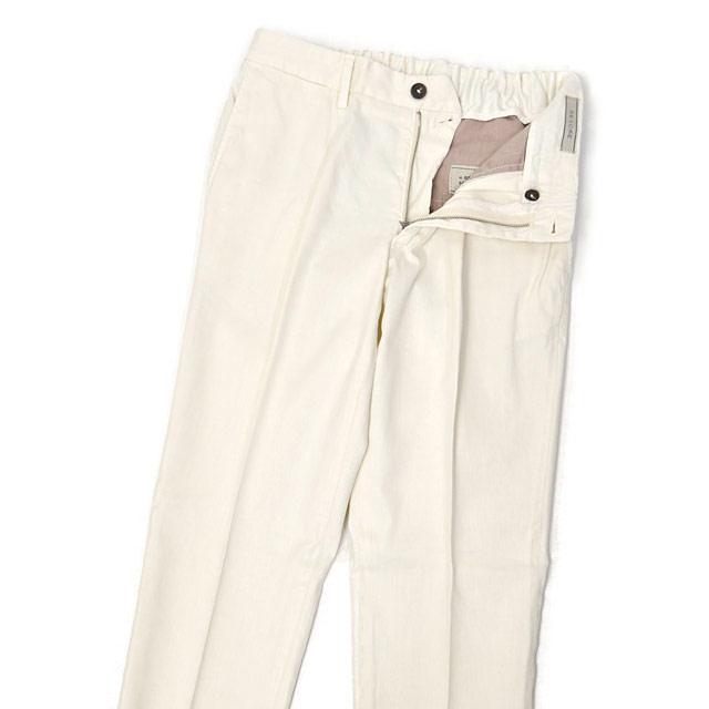 【SALE】DEVORE Incipit【デヴォレインチピット】ワンプリーツイージーパンツ DVR15 TC106 リネン コットン ストレッチ オフホワイト |  | 02