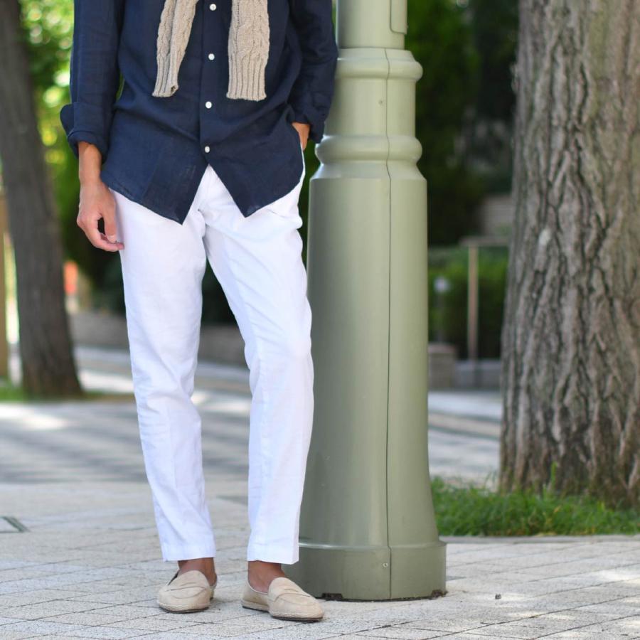 【ポイント5倍】DEVORE Incipit【デヴォレインチピット】ワンプリーツイージーパンツ DVR15 TC100 リネン コットン ストレッチ ホワイト | INCIPIT | 06