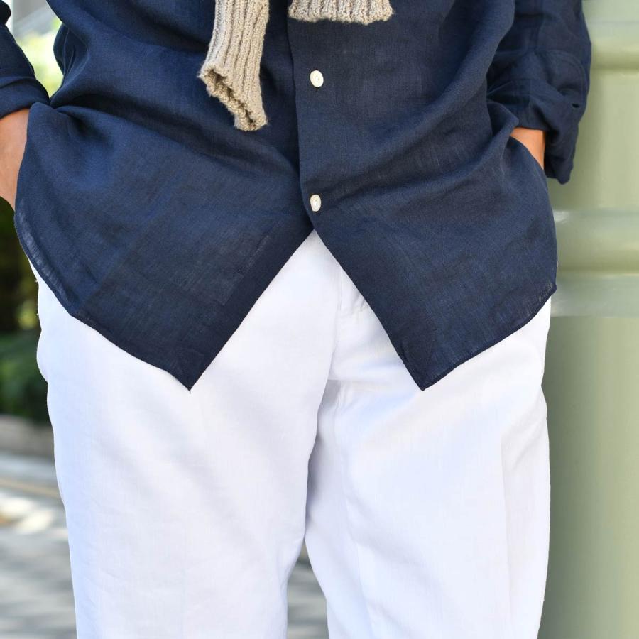 DEVORE Incipit【デヴォレインチピット】ワンプリーツイージーパンツ DVR15 TC100 リネン コットン ストレッチ ホワイト |  | 08