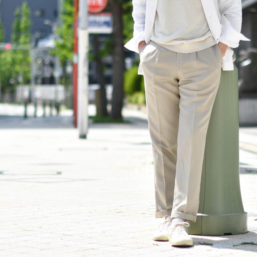 【18日 20時〜 P5倍】DEVORE Incipit【デヴォレインチピット】ワンプリーツイージーパンツ DVR15 G1037 538 テンセル リネン ベージュ |  | 06