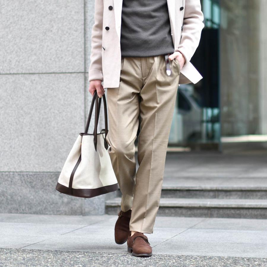 DEVORE Incipit【デヴォレインチピット】ワンプリーツイージーパンツ DVR15 W2007 0431 テクノウール ウール ポリエステル ストレッチ グレージュ |  | 06