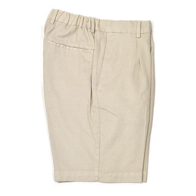 【FINAL SALE】DEVORE Incipit【デヴォレインチピット】ワンプリーツイージーショートパンツ D155C G049 562リネン コットン ストレッチ ナチュラル |  | 03