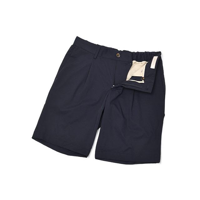 【ポイント5倍】DEVORE Incipit【デヴォレ インチピット】ワンプリーツ イージーショーツ D155C 1000 325ナイロン ストレッチ ネイビー |  | 01