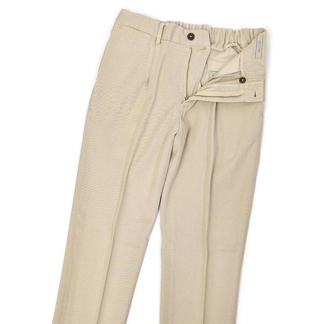 【18日 20時〜 P5倍】DEVORE Incipit【デヴォレ インチピット】ワンプリーツイージーパンツ DVR15 G046 581 ストレッチ テンセル コットン ツイル ベージュ |  | 02