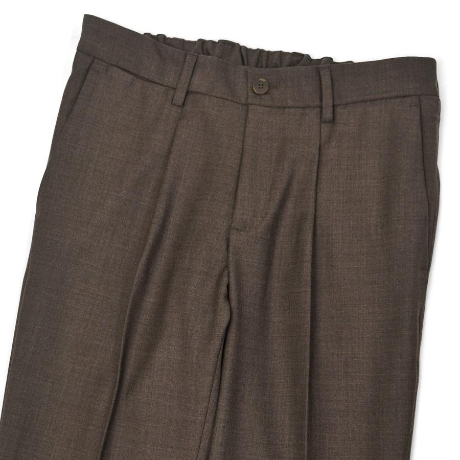 DEVORE Incipit【デヴォレ インチピット】ワンプリーツイージーパンツ DVR15 W2022 426 ストレッチ ウール  ポリエステル ブラウン | 