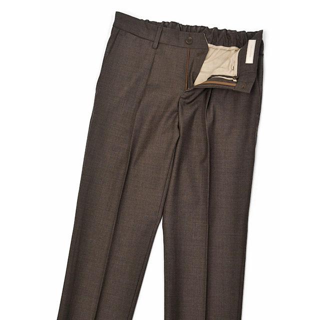 DEVORE Incipit【デヴォレ インチピット】ワンプリーツイージーパンツ DVR15 W2022 426 ストレッチ ウール  ポリエステル ブラウン |  | 02