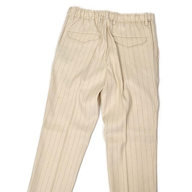 【ポイント5倍】DEVORE Incipit【デヴォレ インチピット】ワンプリーツイージーパンツ DVR15 F1081 110 ストライプ ナチュラル×ブラウン |  | 03