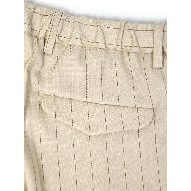 【ポイント5倍】DEVORE Incipit【デヴォレ インチピット】ワンプリーツイージーパンツ DVR15 F1081 110 ストライプ ナチュラル×ブラウン |  | 05