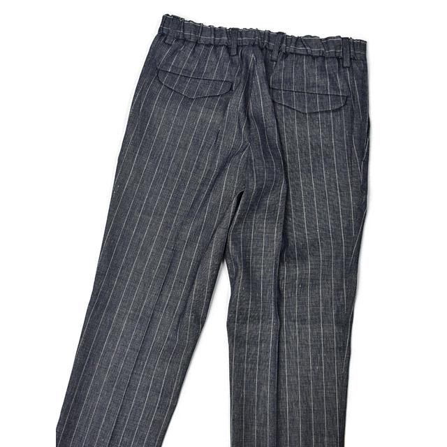 【ポイント5倍】DEVORE Incipit【デヴォレ インチピット】ワンプリーツイージーパンツ DVR15 F1081 394 ビスコース ストライプ インディゴ×ホワイト |  | 03