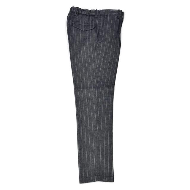 【ポイント5倍】DEVORE Incipit【デヴォレ インチピット】ワンプリーツイージーパンツ DVR15 F1081 394 ビスコース ストライプ インディゴ×ホワイト |  | 04