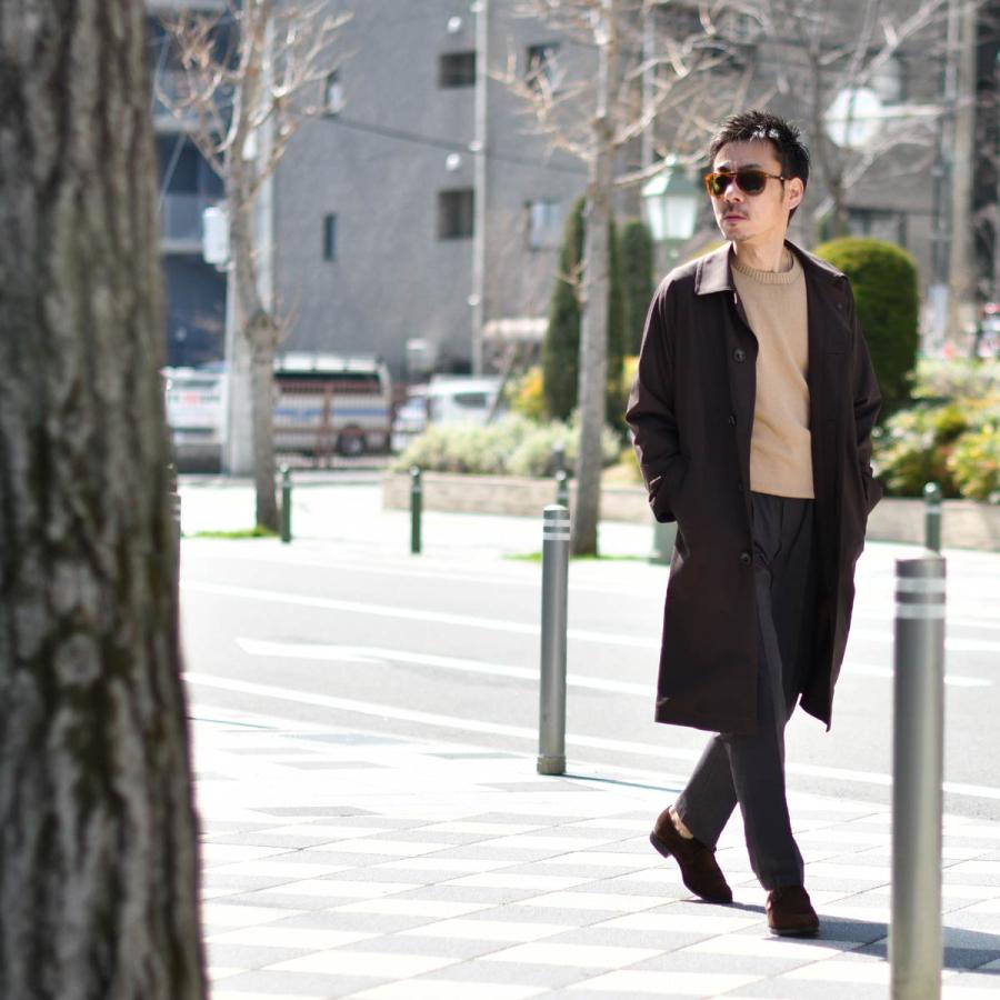 DEVORE Incipit【デヴォレ インチピット】ワンプリーツイージーパンツ DVR15 K1010 400 コットン ブラウン×ネイビー |  | 07