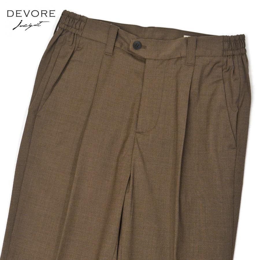 【ポイント5倍】DEVORE Incipit【デヴォレ インチピット】ワンプリーツイージーパンツ DVR47 W2007 426 ウォッシャブルウール ポリエステル ブロンズブラウン | 