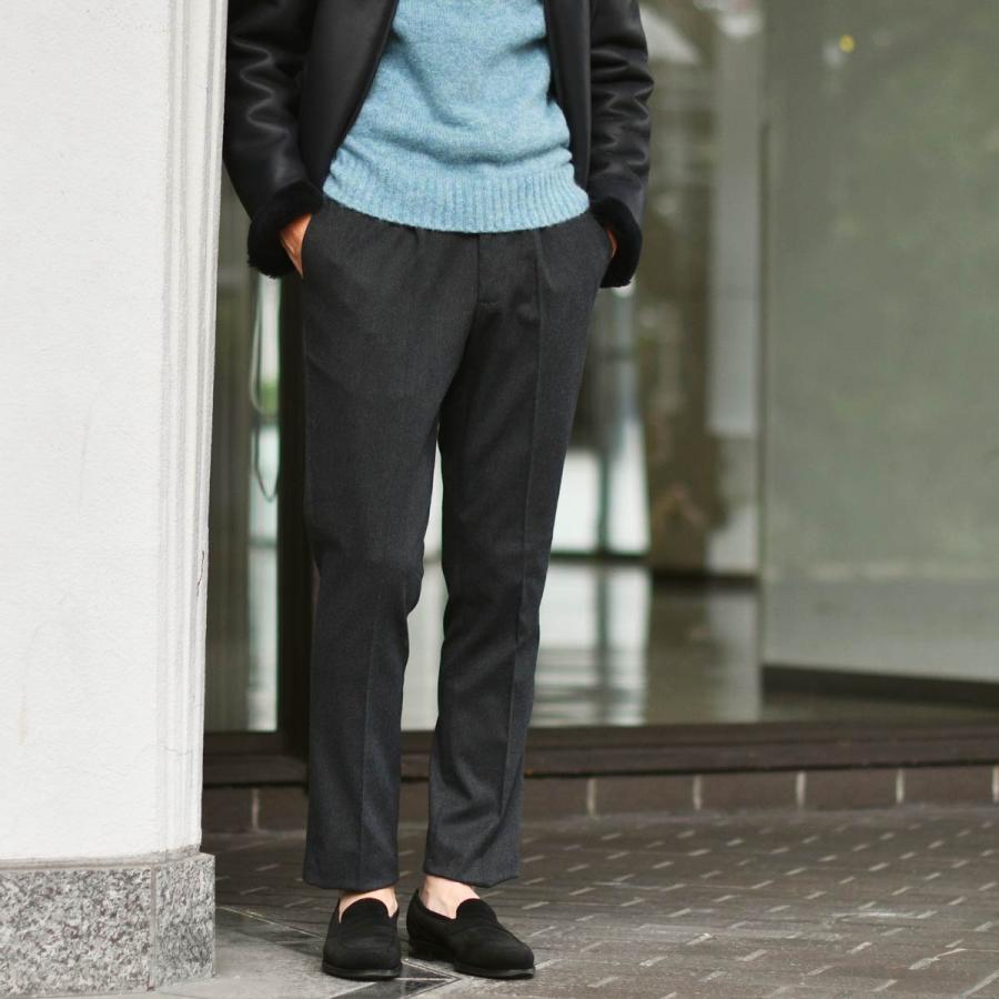 【FINAL SALE 返品交換不可】DEVORE Incipit【デヴォレ インチピット】ワンプリーツイージーパンツ DVR15 コットン ビスコース エラスタン チャコールグレー |  | 06