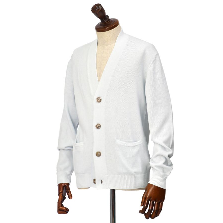 FEDELIVネックカーディガン CARD.8 ML SUPIMA DUSTY 72 コットン