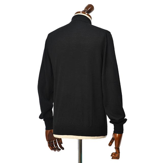 FEDELI【フェデーリ】ハイゲージニットポロ SPORTMAN M.L. LANA 140 7 SUPER140's ウール ブラック | FEDELI | 01