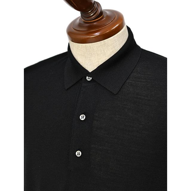 FEDELI【フェデーリ】ハイゲージニットポロ SPORTMAN M.L. LANA 140 7 SUPER140's ウール ブラック | FEDELI | 02