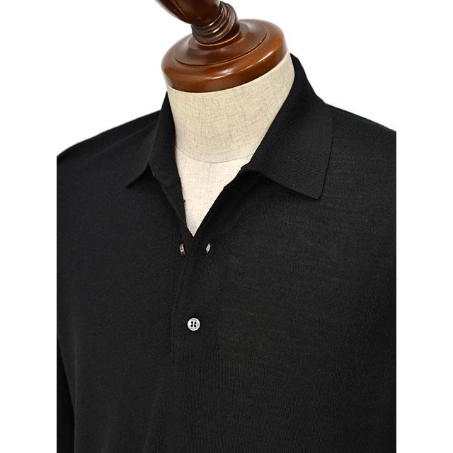 FEDELI【フェデーリ】ハイゲージニットポロ SPORTMAN M.L. LANA 140 7 SUPER140's ウール ブラック | FEDELI | 03