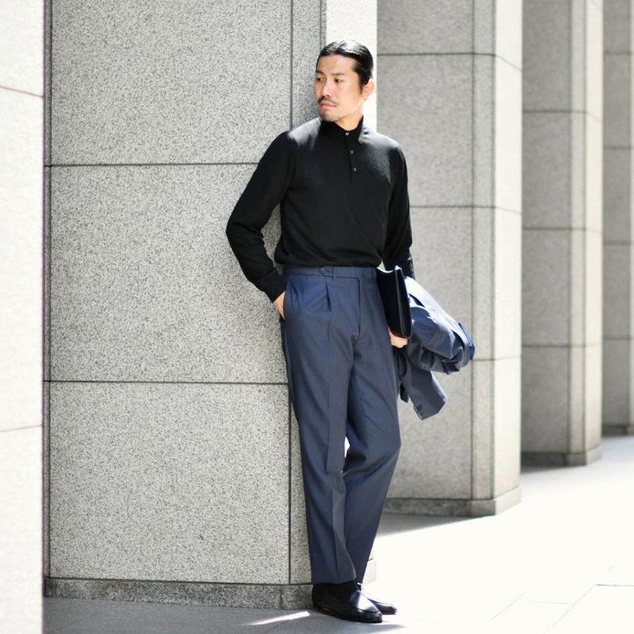 FEDELI【フェデーリ】ハイゲージニットポロ SPORTMAN M.L. LANA 140 7 SUPER140's ウール ブラック | FEDELI | 06