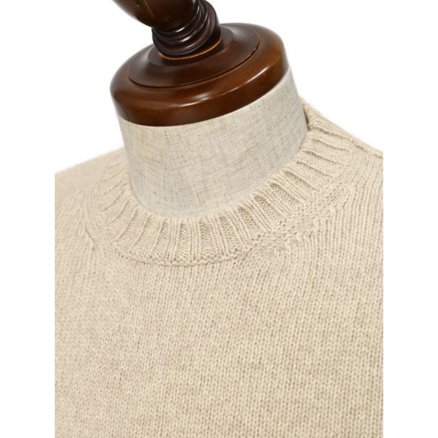 FEDELI【フェデーリ】クルーネックニット CASHMERE TWIST 12 カシミヤ メランジ ベージュの画像