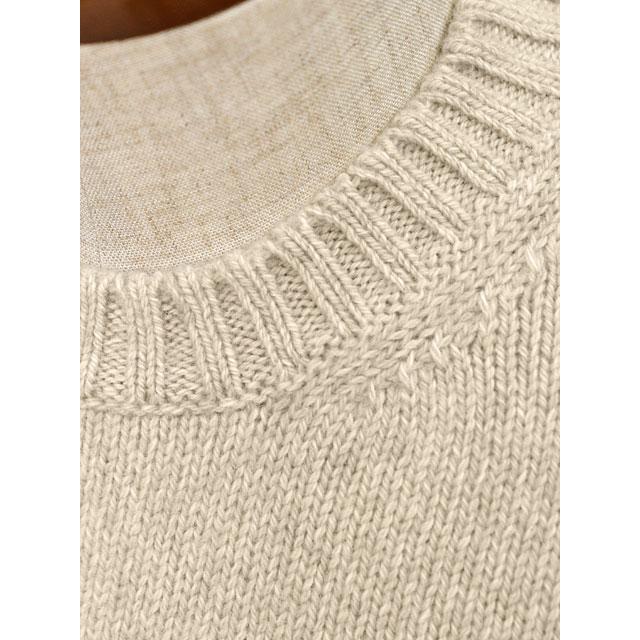 FEDELI【フェデーリ】クルーネックニット CASHMERE TWIST 12 カシミヤ メランジ ベージュの画像