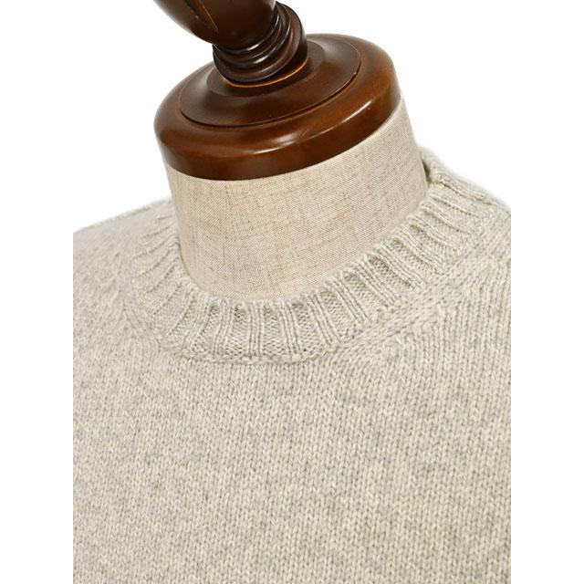FEDELI【フェデーリ】クルーネックニット CASHMERE TWIST 11 カシミヤ メランジ ライトグレーの画像